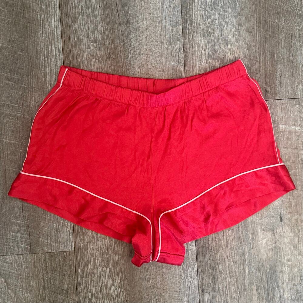 Victoria Secret Red Polka Dot Satin Pajama Shorts Small